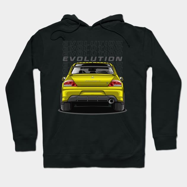 Lancer EVO IX GT (Monte Carlo Yellow) Hoodie by Jiooji Project